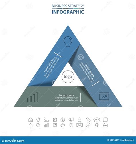 Triangle Graphic Business Infographics Strategy Design Elements Stock