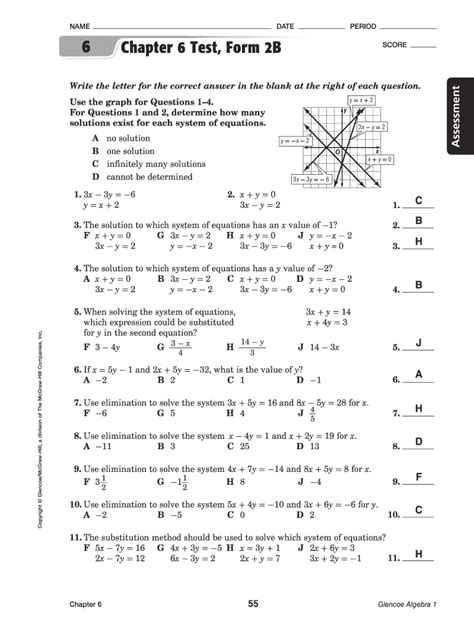 Chapter 6 Test Form 1 Answer Key Fill Online Printable Fillable