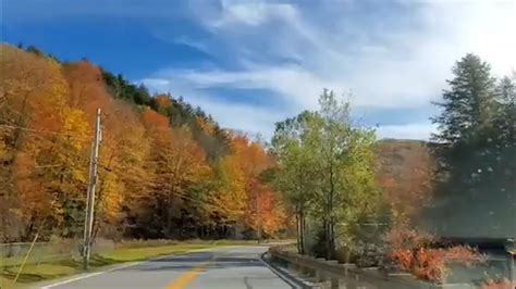 Scenic Drive Through Fall Foliage In Vermont