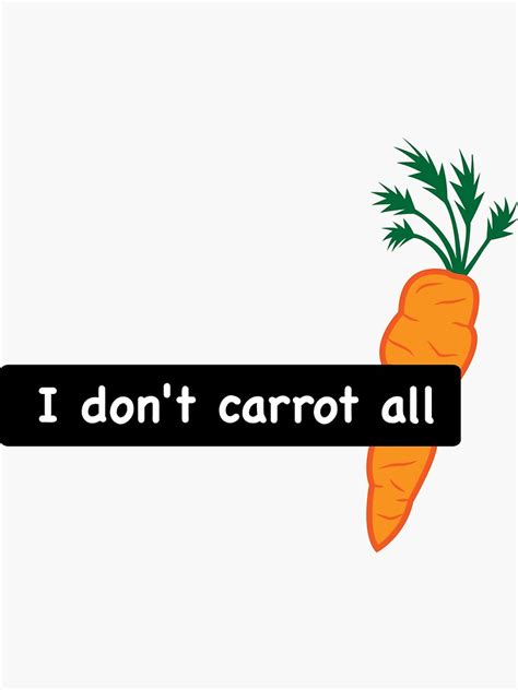 I Dont Carrot All American Vandal Vegetable Pun Sticker For Sale
