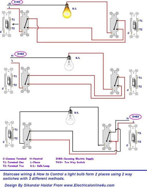 This is going to be a little technical, so if you want to skip this section, be my guest. 3 methods of controlling a light bulb form 2 places using 2 way switches | Home electrical ...