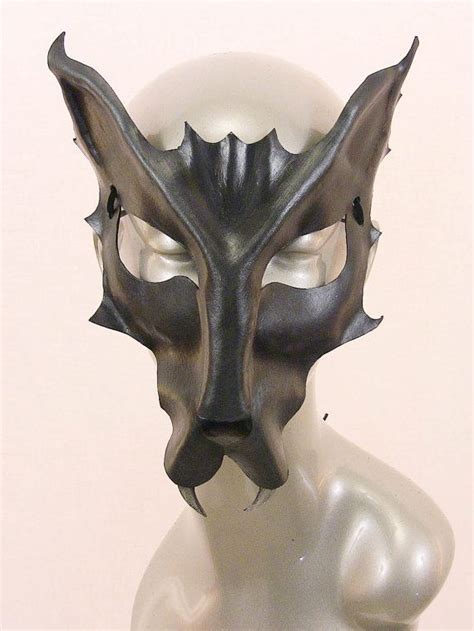 Gray Wolf Leather Mask Masks Masquerade Leather Mask Wolf Costume