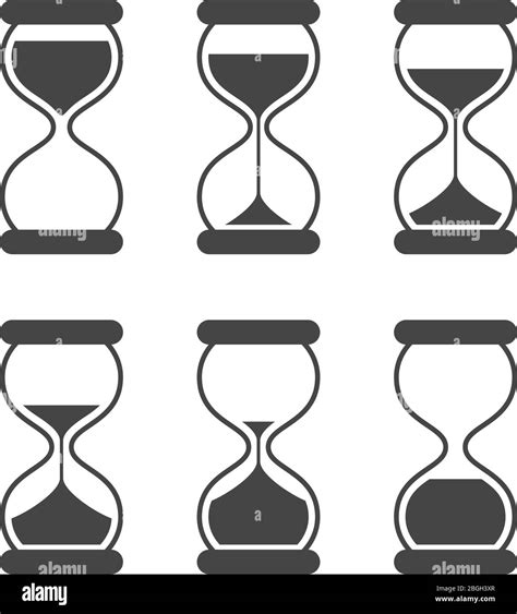 Sands Of Time Hourglass Vector Isolated Symbols Old Sand Clock