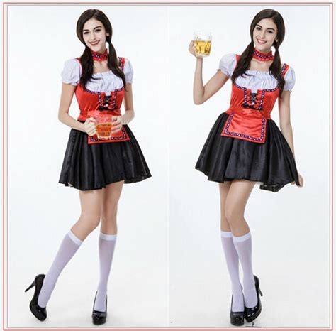 Womens Sexy Beer Girl Costumes Germany Oktoberfest Beer Festival Maid