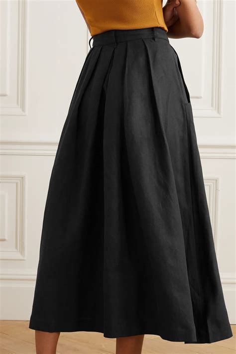Tulay Pleated Lyocell And Organic Linen Blend Midi Skirt Endource