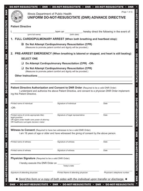Dnr Form Fill Online Printable Fillable Blank Pdffiller Living Will