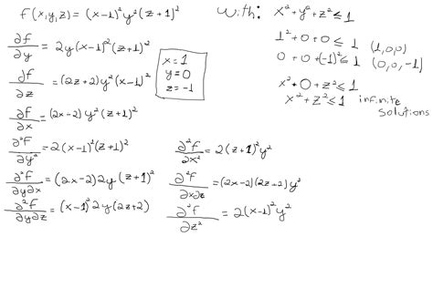 Multivariable Calculus Extremes Of Fxyz X 12y2z12