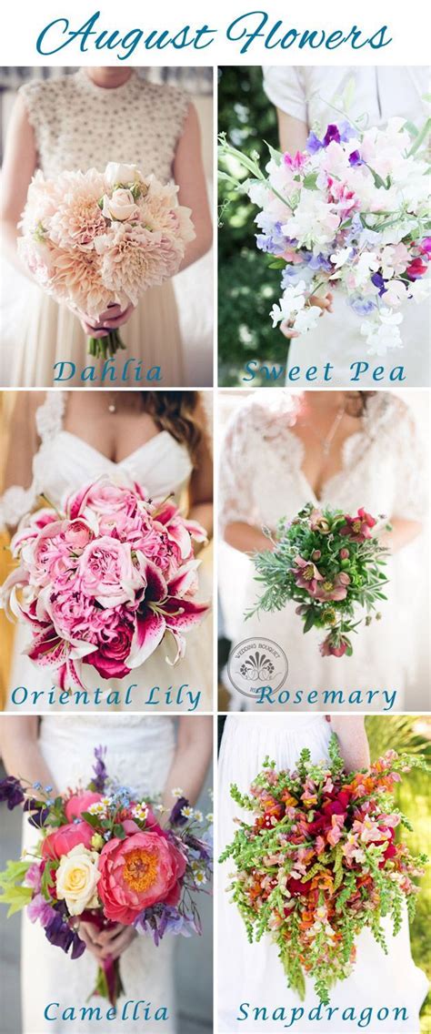 Learn about the color, season and price of your favorite wedding flowers from peonies to roses, anemones, hydrangeas and more. Image result for august colors for 2017 | August wedding ...