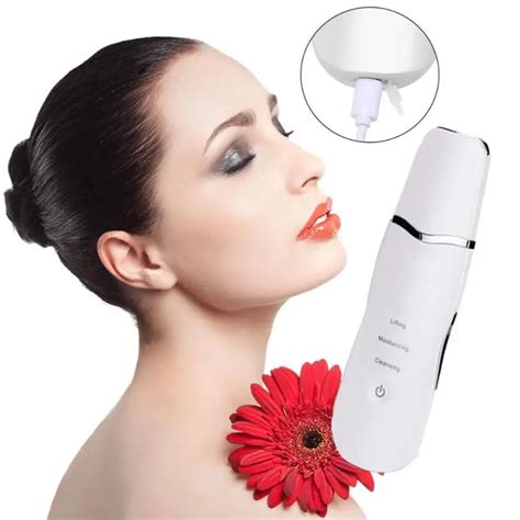 rechargeable powered facial cleansing device ultrasonic face skin scrubber peeling vibration