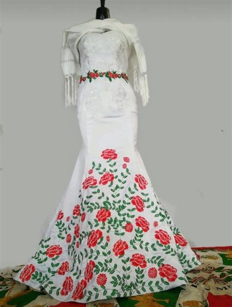 Mexican Wedding Dress Vestido Mexicano Bordado Floral Etsy