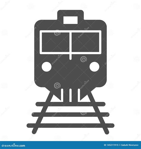 Train And Railroad Solid Icon Railway Vector Illustration Isolated On