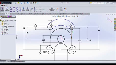 Solidworks Tutorial How To Draw 2d Sketch In Solidworks Part 2