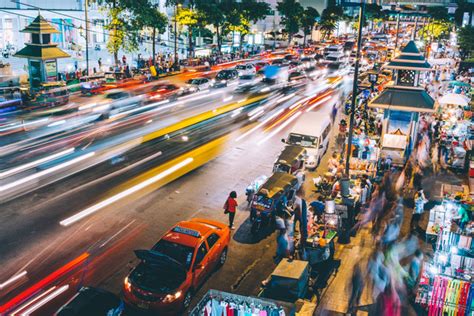 Busy Traffic On Night Street Stock Photo Free Download