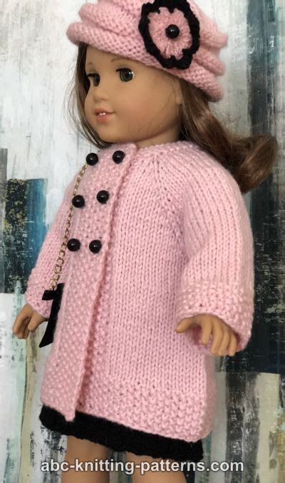 Abc Knitting Patterns American Girl Doll Vintage Double Breasted Jacket Doll Clothes