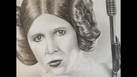 Zwookiez 4 Speed Drawing Carrie Fisher As Princess Leia Hope Youtube