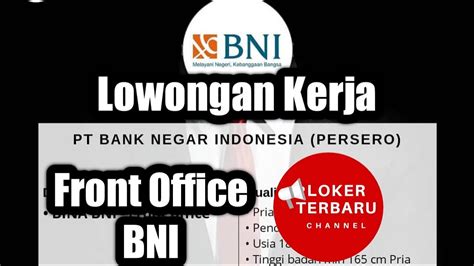 Pt toyota tsusho logistic center atau ttlc adalah perusahaan logistik yang bergerak di bidang pergudangan yang didirikan. Lowongan Kerja di Bank BNI Terbaru 2020 | Loker Terbaru ...