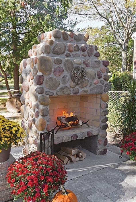 20 Beautiful Outdoor Stone Fireplace Designs