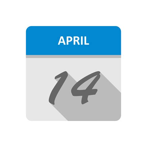 April 14th Date On A Single Day Calendar 500750 Vector Art At Vecteezy