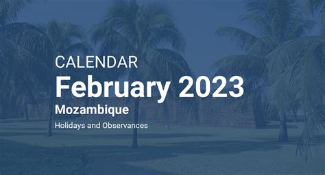 February 2023 Calendar Mozambique