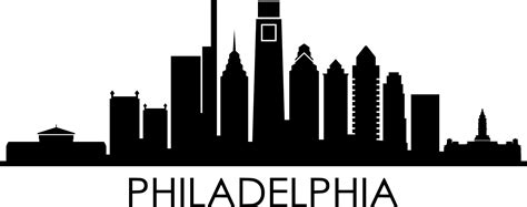 Philadelphia Skyline Svg With Extra Outline Design Philadelphia