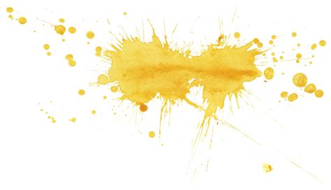 20 Yellow Watercolor Splatter Png Transparent