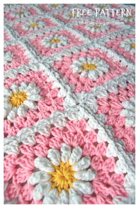 Daisy Granny Square Baby Blanket Free Crochet Pattern My Xxx Hot Girl