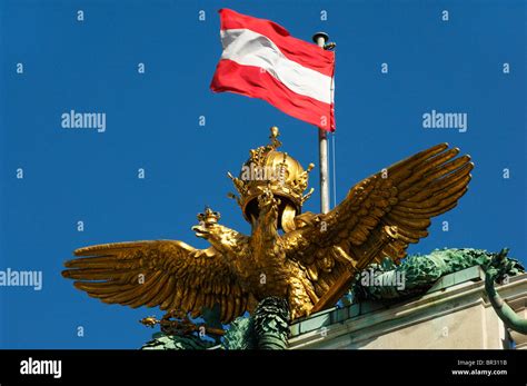 Imperial Double Headed Eagle And The Austrian Flag On The Roof Of The