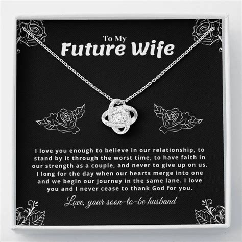 To My Future Wife Love Knot Necklace With Emotional Message Etsy In 2021 Romantic Ts For