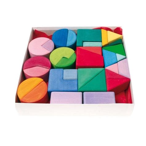 Grimms Wooden Shape Blocks Square Triangle And Circle