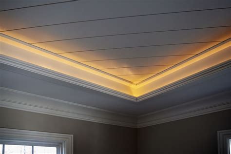 This creates an effect where the center section of the ceiling is higher than the perimeter sections. Master Ceiling, Rope Lighting, Ceiling Detail, Tray ...