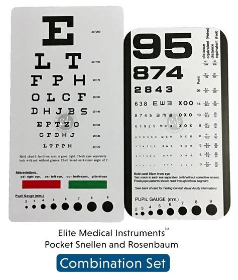 Snellen And Rosenbaum Pocket Eye Charts