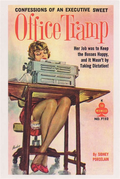 Office Tramp Typewriter Erotic Secretary Story 1950s Book Postcard Topics Risque Women