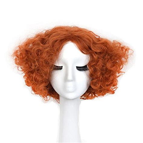 Yuehong Party Hair Short Curly Orange Wig Movie Halloween Costumes