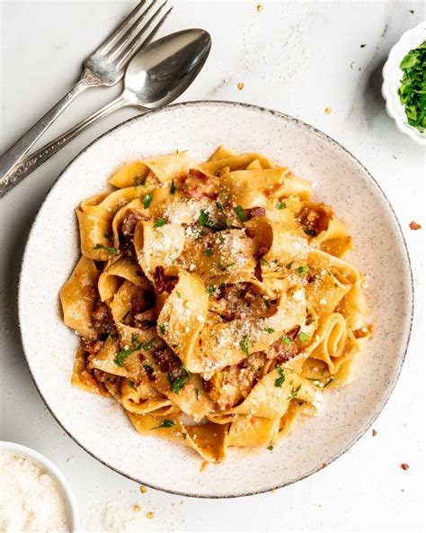 Thick Ribbons Of Pappardelle Pasta Are Smothered In A Spicy Creamy