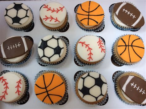 Sports-Themed Baby Shower Cupcakes | Sports baby shower theme, Baby shower cupcakes, Baby shower ...