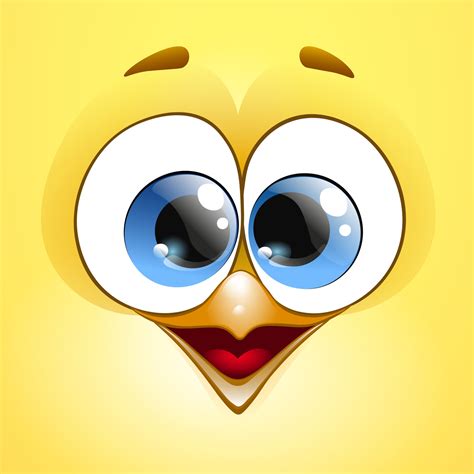 Cute Cartoon Easter Chick Face With Crossed Eyes And Smile 5677788