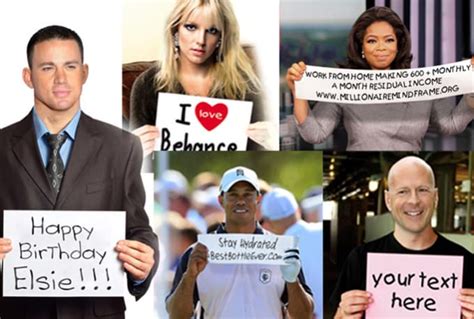 Hold Sign With Celebrities By Firasezz