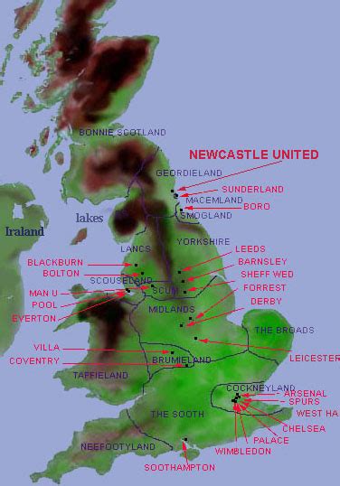 Northumbrian Folk Music Including Geordie Land Map Of British Isles
