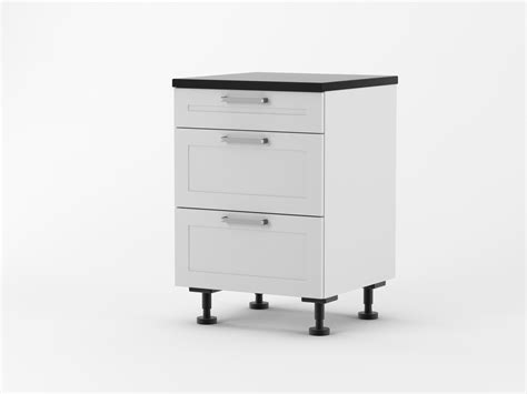 Base cabinets are 24 deep. Fully assembled 600mm wide 3 drawers base cabinet Euro ...