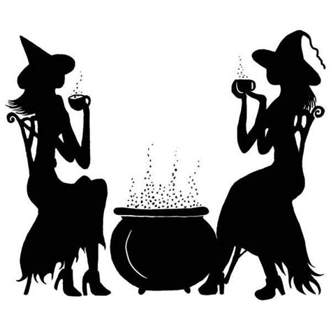 Some Witches Brew For Two Halloween Silhouettes Witch Silhouette