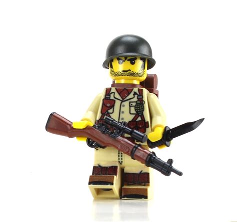 Custom Ww2 Us Army Soldier Made With Real Lego® Minifigure