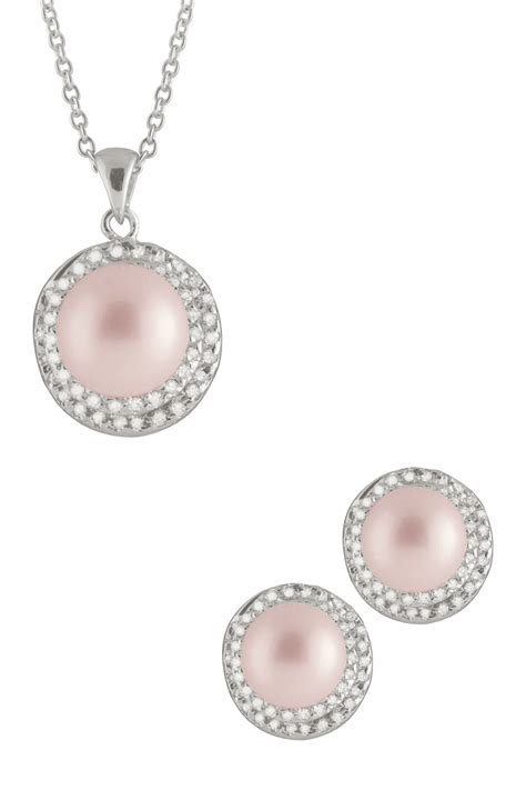 Splendid Pearls Rhodium Plated Sterling Silver 85 9mm Pink Cultured