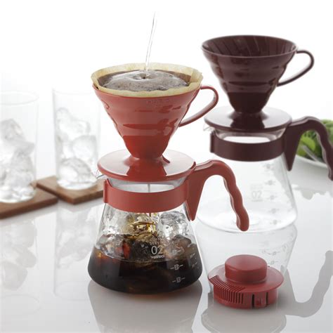 Hario V60 Coffee Dripper Glass Server Starter Set Red Pour Over Brew 02