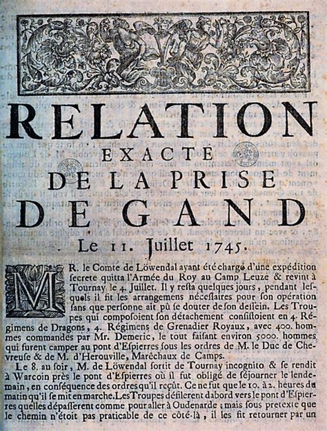 1745 11 Juillet Siège De Gand Histoires Duniversités