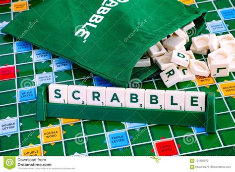 Scrabble Board Game Word Scrabble From Letter Tiles In