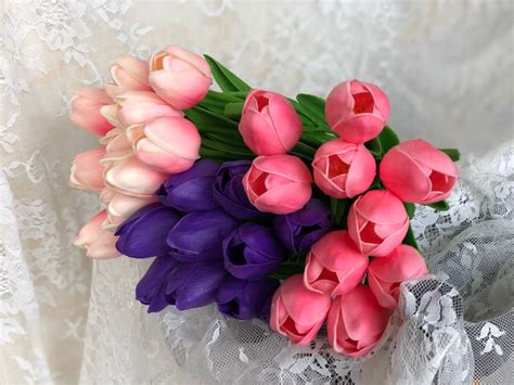 pu real touch tulips artificial flowers 20 pcs flowers etsy