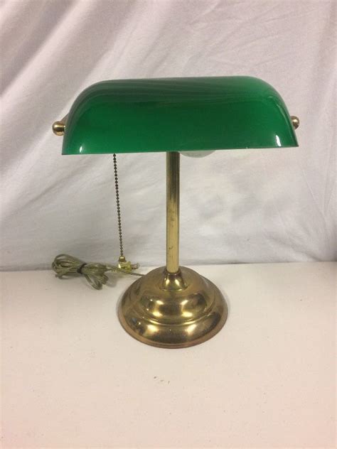 Shop at ebay.com and enjoy fast & free shipping on many items! Vintage Brass Banker Desk Lamp Green Shade 14" | Desk lamp, Bankers desk lamp, Lamp