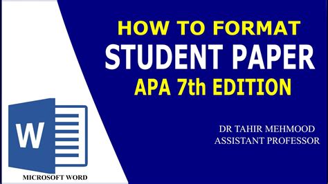 Apa Style 7th Edition Student Paper Formatting How To Format Your