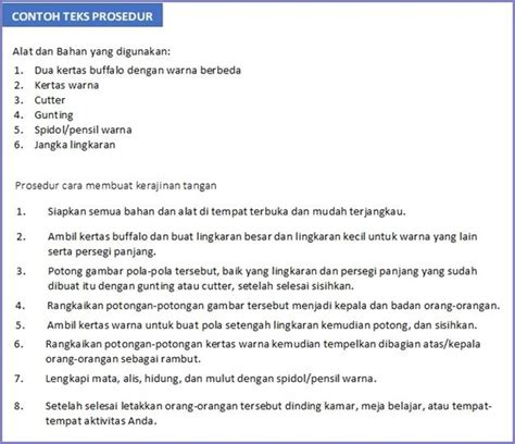 Contoh Teks Prosedur Sederhana Dan Kompleks Lengkap