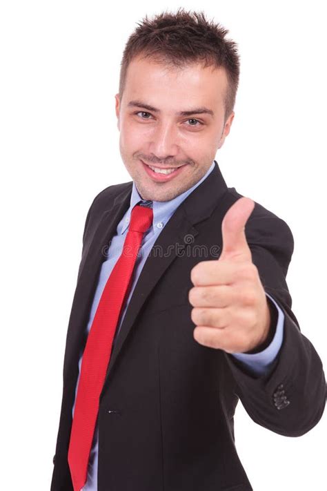 Handsome Business Man Showing The Thumbs Up Gesture Stock Image Image